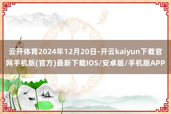 云开体育2024年12月20日-开云kaiyun下载官网手机版(官方)最新下载IOS/安卓版/手机版APP